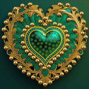 Peacock Heart 30*30CM(Canvas) Partial Special Shaped Drill Diamond Painting