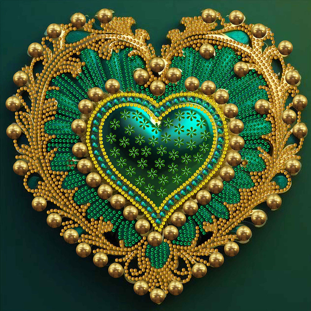 Peacock Heart 30*30CM(Canvas) Partial Special Shaped Drill Diamond Painting