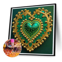 Load image into Gallery viewer, Peacock Heart 30*30CM(Canvas) Partial Special Shaped Drill Diamond Painting
