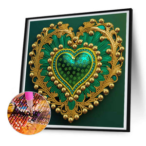 Peacock Heart 30*30CM(Canvas) Partial Special Shaped Drill Diamond Painting