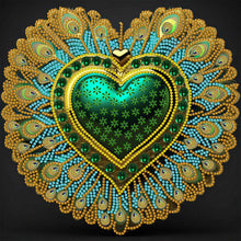 Load image into Gallery viewer, Peacock Heart 30*30CM(Canvas) Partial Special Shaped Drill Diamond Painting
