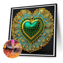 Load image into Gallery viewer, Peacock Heart 30*30CM(Canvas) Partial Special Shaped Drill Diamond Painting
