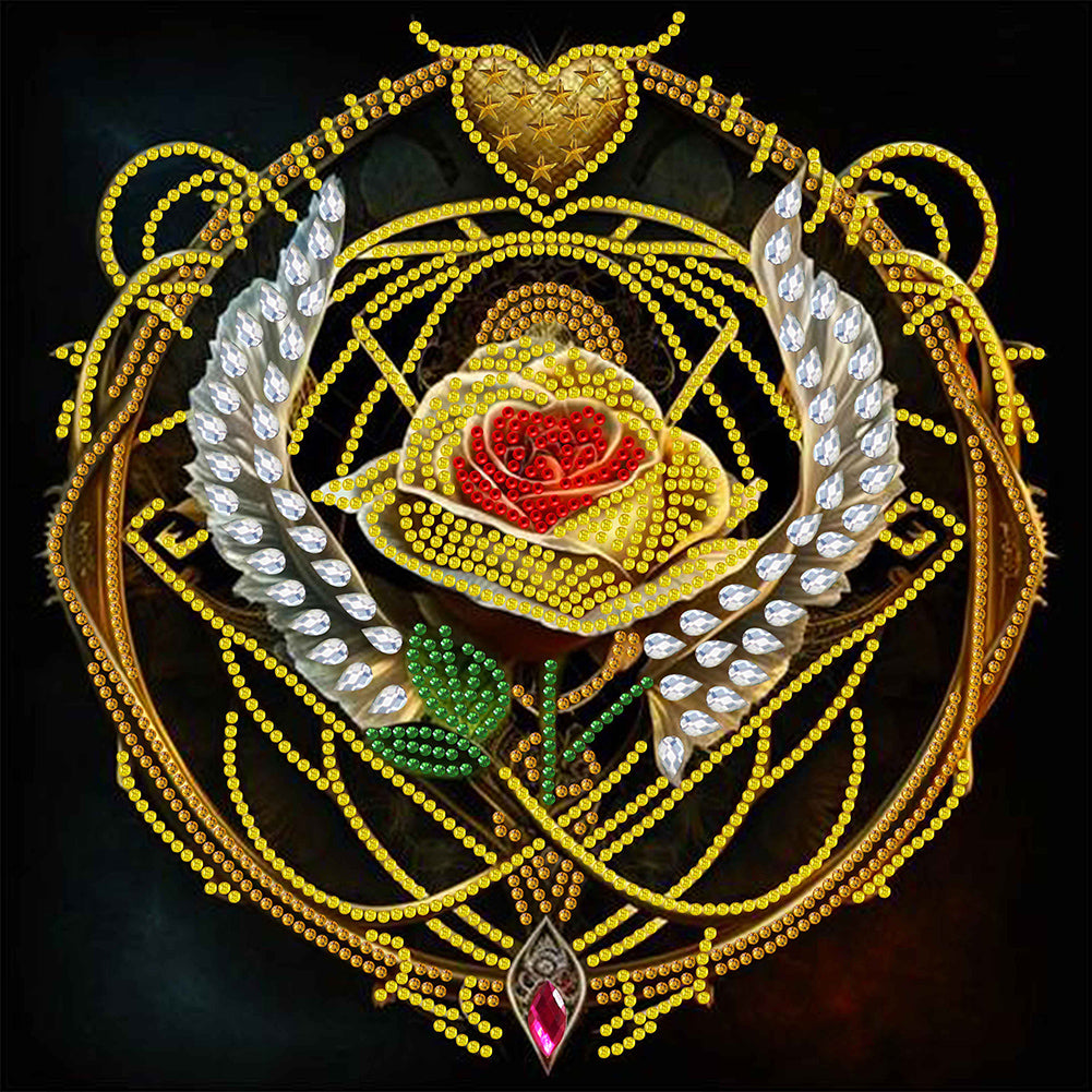 Rose Heart 30*30CM(Canvas) Partial Special Shaped Drill Diamond Painting