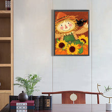 Load image into Gallery viewer, Sunflower Scarecrow 30*40CM(Canvas) Full Square Drill Diamond Painting
