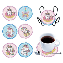 Load image into Gallery viewer, Diamond Crafts Coasters Diamond Painting Coasters (6PCS Cartoon Unicorn)

