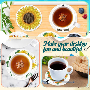 Diamond Crafts Coasters Diamond Painting Coasters (8PCS Sunflower)