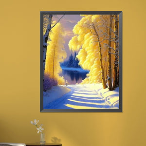 Winter Woods 40*50CM(Picture) Full Round Drill Diamond Painting