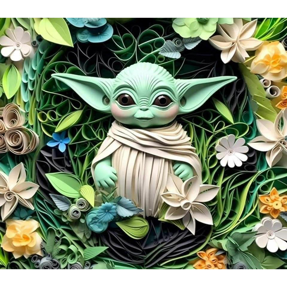 Yoda 40*35CM(Canvas) Full Round Drill Diamond Painting