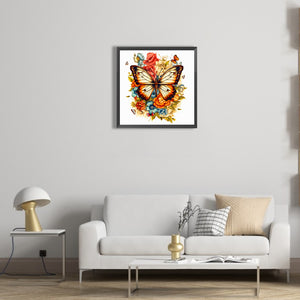 Red-Edged Butterfly 40*40CM(Canvas) Full Round Drill Diamond Painting