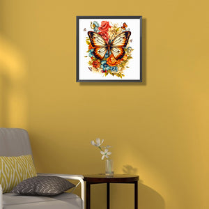 Red-Edged Butterfly 40*40CM(Canvas) Full Round Drill Diamond Painting
