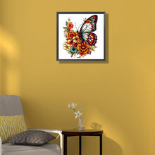 Load image into Gallery viewer, Butterfly On Flower Bush 40*40CM(Canvas) Full Round Drill Diamond Painting
