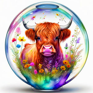 The Cow In The Crystal Ball 40*40CM(Canvas) Full Round Drill Diamond Painting