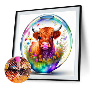 The Cow In The Crystal Ball 40*40CM(Canvas) Full Round Drill Diamond Painting