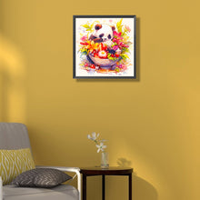 Load image into Gallery viewer, Ai Panda Eating Salad 40*40CM(Canvas) Full Round Drill Diamond Painting
