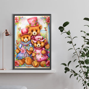 Three Teddy Bears 40*60CM(Canvas) Full Round Drill Diamond Painting