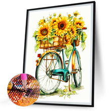 Load image into Gallery viewer, Sunflower And Bicycle 30*40CM(Canvas) Full Round Drill Diamond Painting
