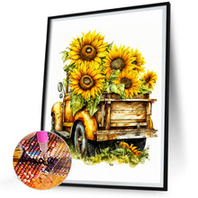 Load image into Gallery viewer, Sunflower And Car 30*40CM(Canvas) Full Round Drill Diamond Painting
