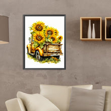 Load image into Gallery viewer, Sunflower And Car 30*40CM(Canvas) Full Round Drill Diamond Painting
