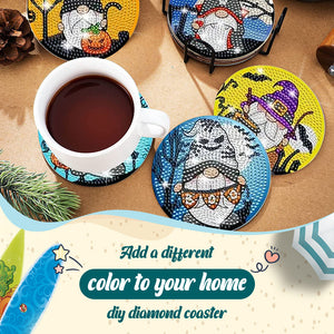 Diamond Painting Art Coaster Kit Special Shape (8PCS Halloween Gnome)