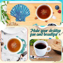 Load image into Gallery viewer, Diamond Painting Art Coaster Kit Special Shape (8PCS Seaside Shell)
