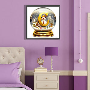 Christmas Alphabet Crystal Ball C 40*40CM(Canvas) Full Round Drill Diamond Painting
