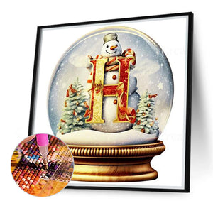 Christmas Alphabet Crystal Ball H 40*40CM(Canvas) Full Round Drill Diamond Painting