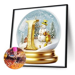 Christmas Alphabet Crystal Ball I 40*40CM(Canvas) Full Round Drill Diamond Painting