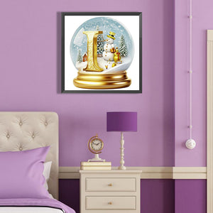 Christmas Alphabet Crystal Ball I 40*40CM(Canvas) Full Round Drill Diamond Painting