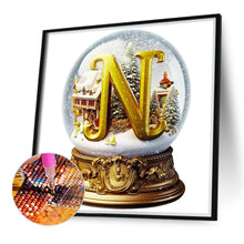 Load image into Gallery viewer, Christmas Alphabet Crystal Ball N 40*40CM(Canvas) Full Round Drill Diamond Painting
