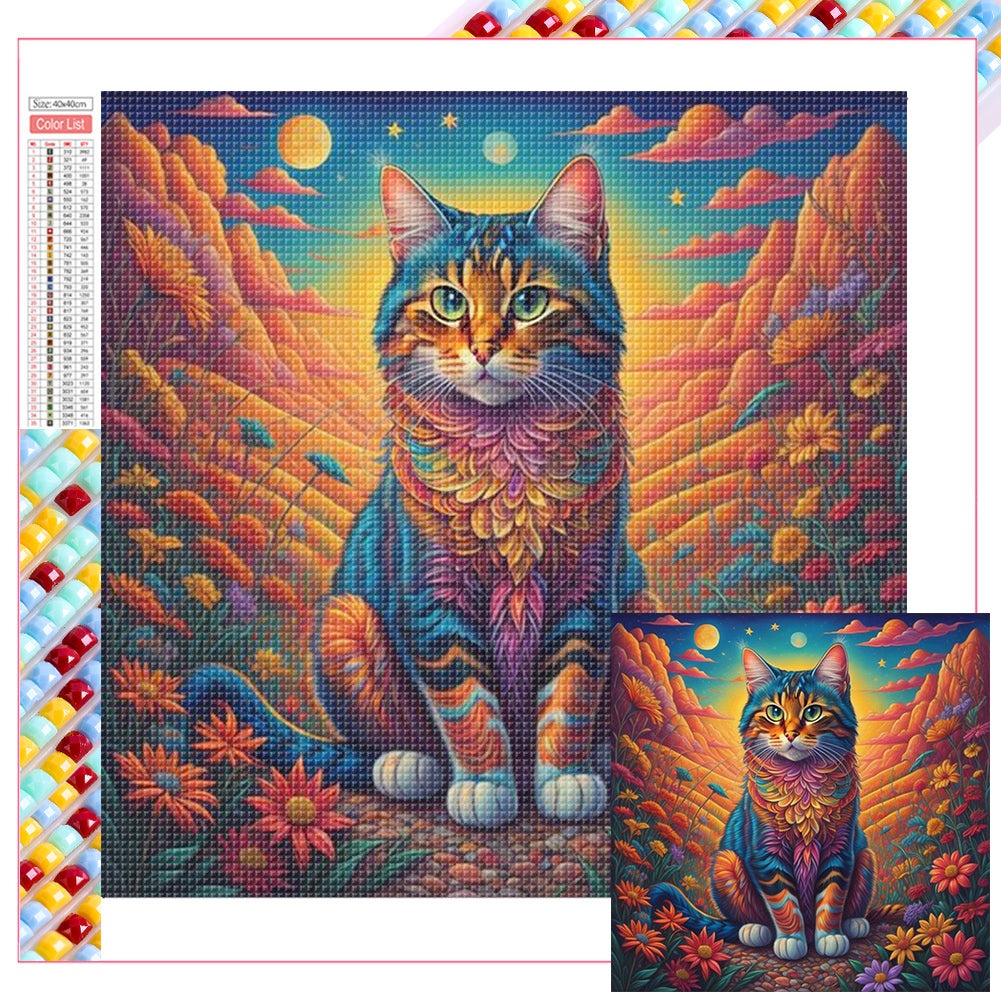 Color Cat 40*40CM(Picture) Full Square Drill Diamond Painting