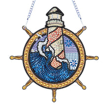 Load image into Gallery viewer, Special Shape Diamond Drawing Hanging Kit Suncatcher (Lighthouse Rudder)
