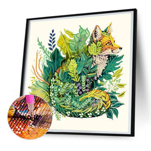 Fox Jungle 30*30CM(Canvas) Partial Special Shaped Drill Diamond Painting