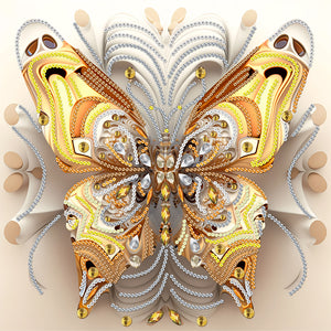 Butterfly 30*30CM(Canvas) Partial Special Shaped Drill Diamond Painting
