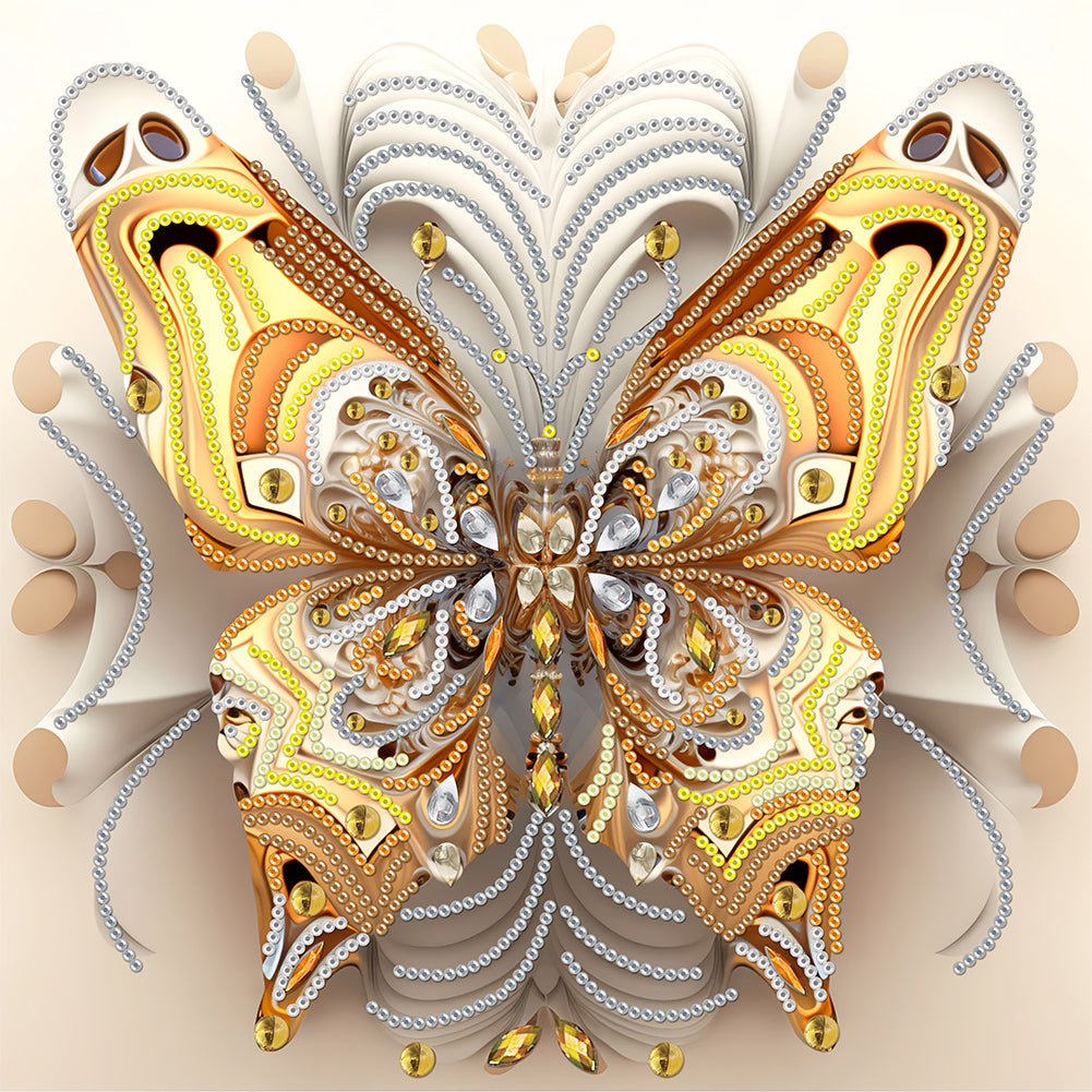 Butterfly 30*30CM(Canvas) Partial Special Shaped Drill Diamond Painting