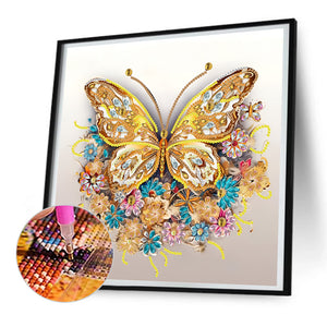 Butterfly 30*30CM(Canvas) Partial Special Shaped Drill Diamond Painting