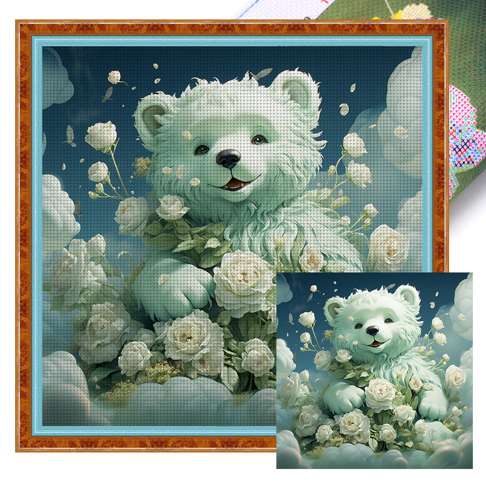 White Bear (50*50CM) 11CT 3 Stamped Cross Stitch