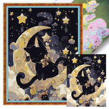 Load image into Gallery viewer, Moon Cat (40*53CM) 11CT 3 Stamped Cross Stitch
