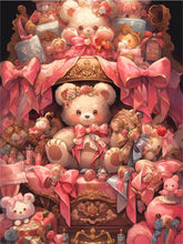 Load image into Gallery viewer, Bear Doll Base 40*50CM(Canvas) Full Round Drill Diamond Painting
