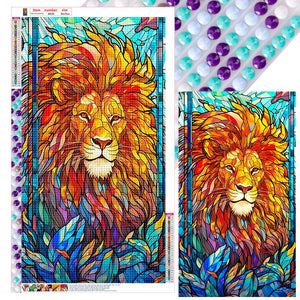 Smiling Lion 40*70CM(Canvas) Full Round Drill Diamond Painting