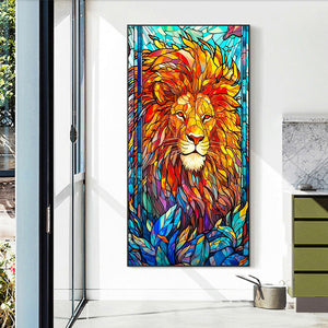 Smiling Lion 40*70CM(Canvas) Full Round Drill Diamond Painting