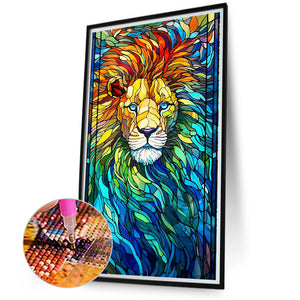 Melancholy Lion 40*70CM(Canvas) Full Round Drill Diamond Painting
