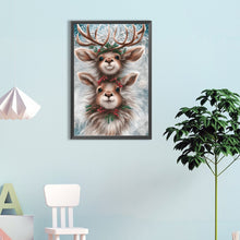 Load image into Gallery viewer, Two Deer Heads 40*60CM(Canvas) Full Round Drill Diamond Painting

