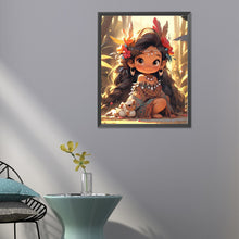 Load image into Gallery viewer, The Little Girl In The Primitive Jungle 40*50CM(Canvas) Full Round Drill Diamond Painting
