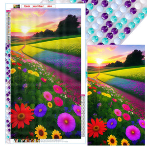 Flower Meadow 40*70CM(Canvas) Full Round Drill Diamond Painting