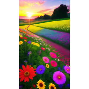 Flower Meadow 40*70CM(Canvas) Full Round Drill Diamond Painting