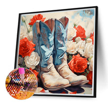 Load image into Gallery viewer, Floral Cowboy Boots 40*40CM(Canvas) Full Round Drill Diamond Painting
