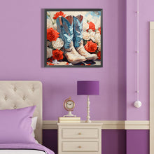 Load image into Gallery viewer, Floral Cowboy Boots 40*40CM(Canvas) Full Round Drill Diamond Painting
