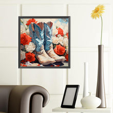 Load image into Gallery viewer, Floral Cowboy Boots 40*40CM(Canvas) Full Round Drill Diamond Painting
