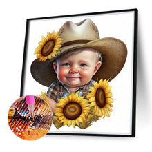 Load image into Gallery viewer, Sunflower Cowboy Boy 40*40CM(Canvas) Full Round Drill Diamond Painting
