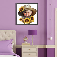 Load image into Gallery viewer, Sunflower Cowboy Boy 40*40CM(Canvas) Full Round Drill Diamond Painting
